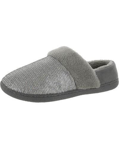 Easy Spirit Siesta 8 Faux Fur Glitter Loafer Slippers - Gray