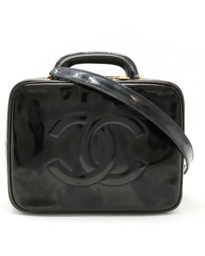 Chanel Coco Mark Patent Leather Handbag (pre-owned) - Black