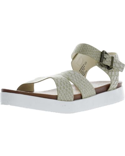 Not Rated Faux Leather Buckle Ankle Strap - Metallic