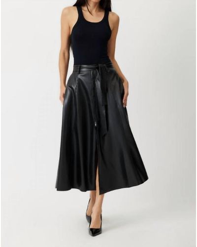 Grey/Ven The Pembroke Ethical Leather Maxi Skirt - Black