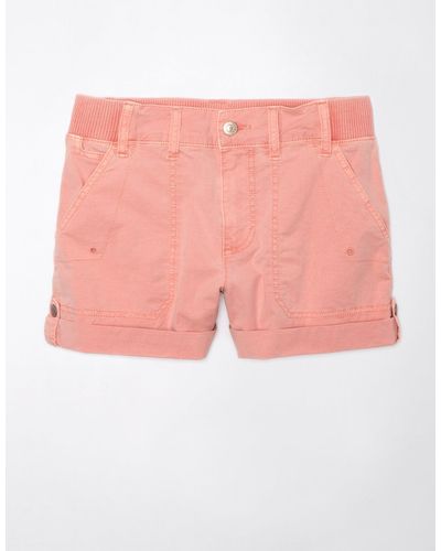 American Eagle Outfitters Ae Snappy Stretch 4" Perfect Cargo Short - Pink