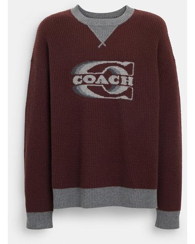 COACH Gradient Signature Crewneck Sweater - Gray