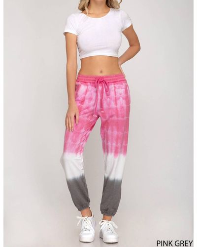 She + Sky Tie Dye sweatpants - Pink