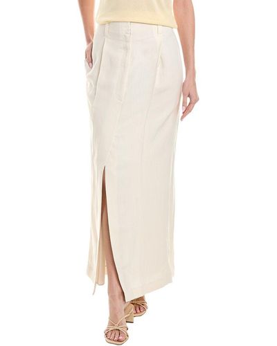 Brunello Cucinelli Linen-blend Skirt - White