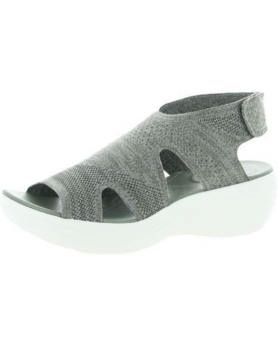Clarks Marin Sail Sporty Comfort Footbed Wedge Sandals - Gray