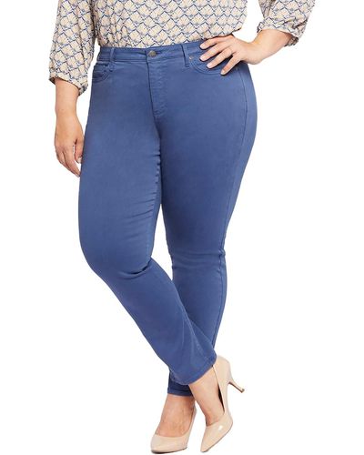NYDJ Plus Sheri Slim Mid-rise Stretch Straight Leg Jeans - Natural
