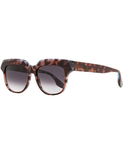 Victoria Beckham Square Sunglasses Vb604s 511 /blue Tortoise 54mm - Black