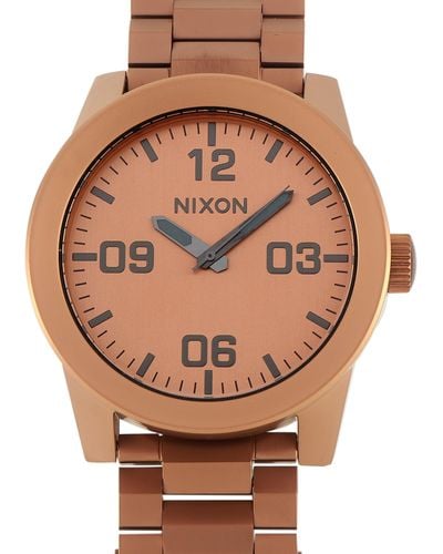 Nixon Corporal Ss Matte Copper And Gunmetal Watch A346-3165-00 - Brown