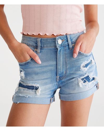 Aéropostale Seriously Stretchy Low-Rise Denim Midi Shorts