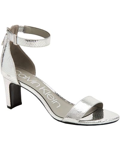 Calvin Klein Chandari Ankle Strap Dress Heels - Metallic