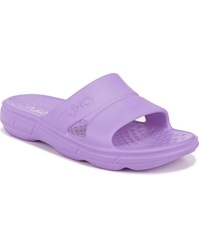 Ryka Slip On Flat Pool Slides - Purple