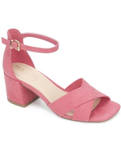 Kenneth Cole Mix X-band Faux Suede Dressy Block Heel - Pink