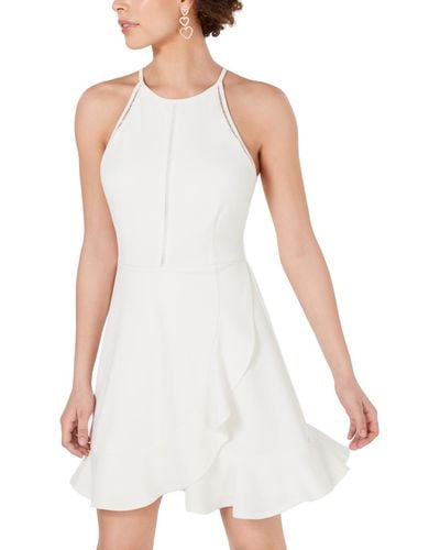 Speechless Juniors Crepe Sleeveless Mini Dress - White