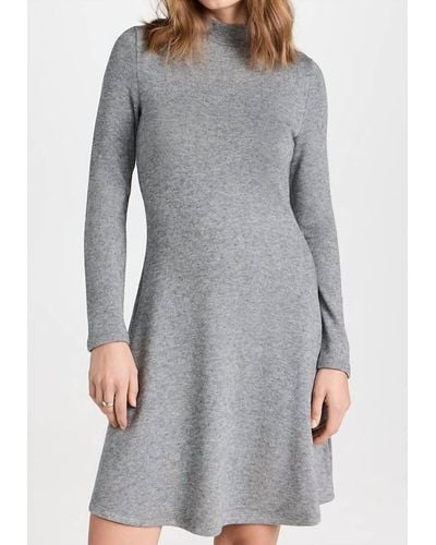 Vince Long Sleeve Short Sweater Dress - Gray