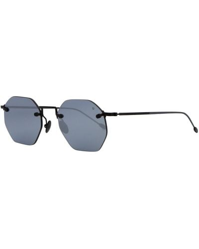 John Varvatos Rimless Octagon Sunglasses V526 Matte-black Matte Black 49mm 526 - Blue