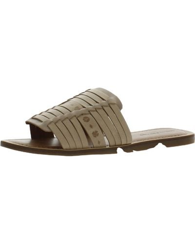Lucky Brand Baneen Leather Padded Insole Slide Sandals - Multicolor