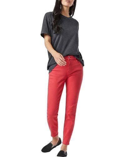 Mavi Tess Denim High Rise Skinny Jeans - Red