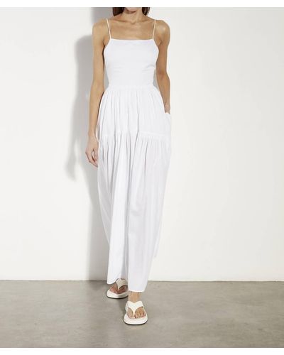 Enza Costa Open Back Tiered Dress - White