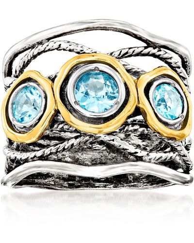 Ross-Simons Turquoise Open-space Ring In Sterling Silver in Blue