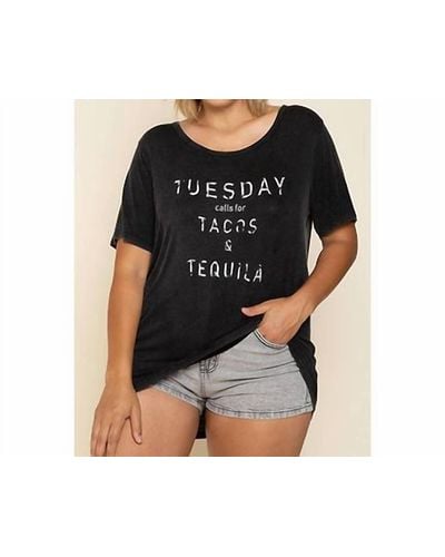 Pol Tacos And Tequila Graphic Tee - Black