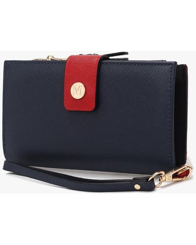 MKF Collection by Mia K Mkf Collection Solene Vegan Leather Wristlet Wallet By Mia K - Blue