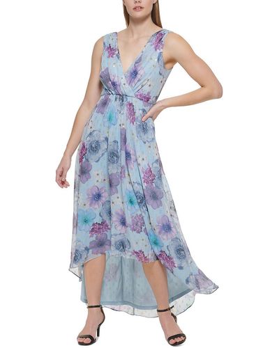 Jessica Howard Petites Floral Maxi Fit & Flare Dress - Blue