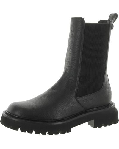 Ferragamo Oderico Leather Ankle Chelsea Boots - Black