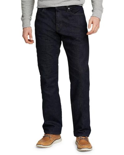 Eddie Bauer Fleece-lined Flex Straight Jeans - Blue