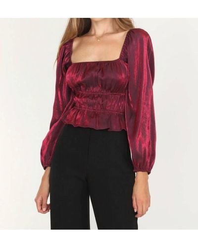 Adelyn Rae Remy Peplum Blouse - Red