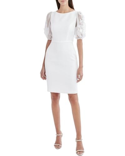 BCBGMAXAZRIA Kamille Sheer Organza Mini Dress - White