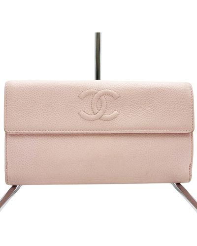 Chanel Coco Mark Leather Wallet (pre-owned) - Pink