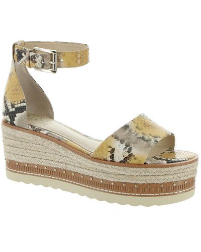 Vince Camuto Meestana Leather Open Toe Espadrilles - Natural