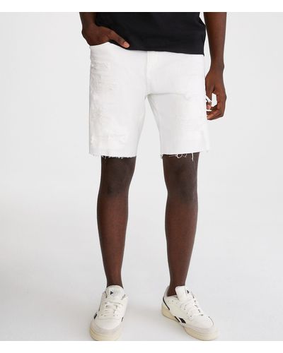 Aéropostale Slim Denim Shorts 9" - White