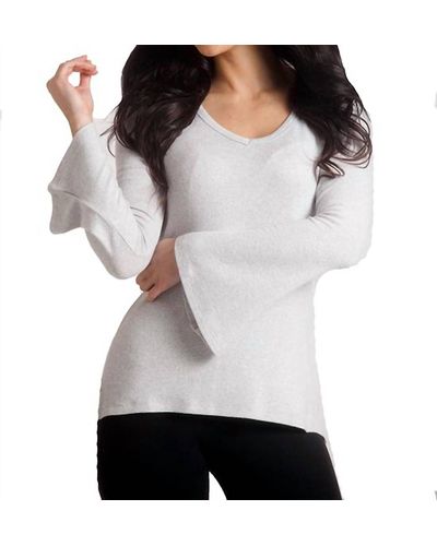 French Kyss Supersoft Bell Sleeve Top - Gray