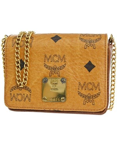 MCM Visetos Leather Shoulder Bag (pre-owned) - Metallic