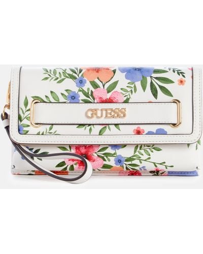 Guess Factory Nairobo Floral Slim Clutch - White