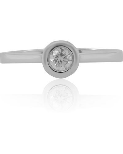 Diana M. Jewels 18kt White Gold Bezel Set Diamond Ring Containing 0.26 Cts Tw - Black