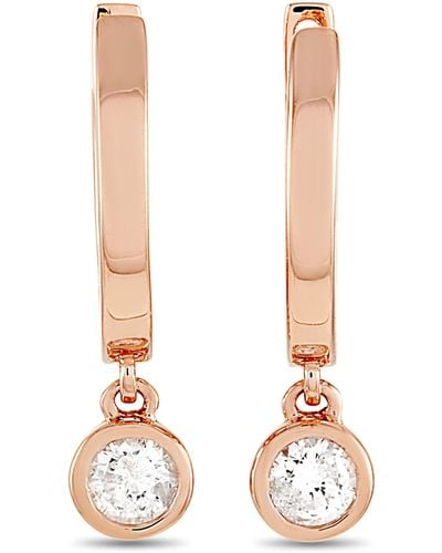 Non-Branded Lb Exclusive 14k Rose 0.20 Ct Diamond Earrings - White