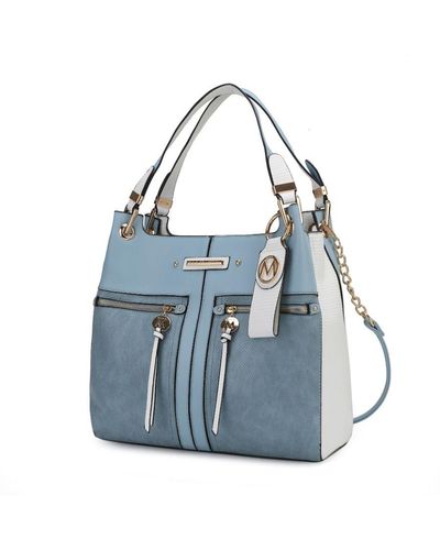 MKF Collection by Mia K Sofia Vegan Leather Tote - Blue