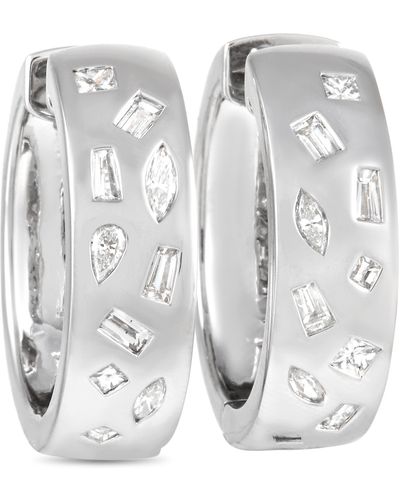 Non-Branded Lb Exclusive 18k White Gold 1.60ct Diamond Earrings - Gray