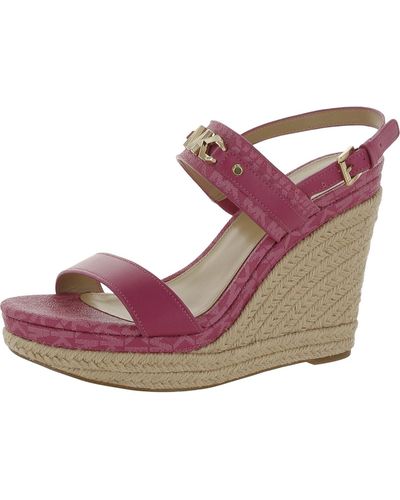 MICHAEL Michael Kors Leather Wedge Sandals - Pink