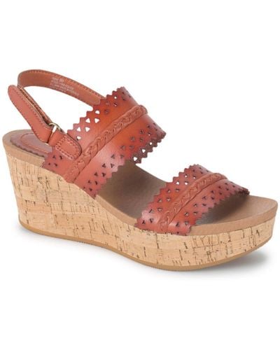 BareTraps Rene Faux Leather Cork Platform Sandals - Pink