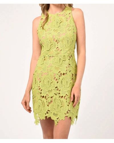 Adelyn Rae Cassie 3d Crochet Mini Dress - Yellow