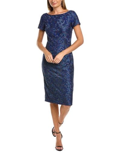 JS Collections Embroidered Cocktail Dress - Blue
