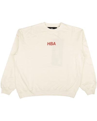 Hood By Air White Patches Crewneck Sweatshirt - Natural