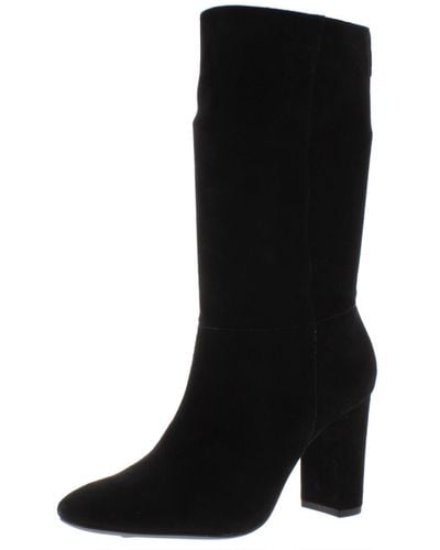 Lauren by Ralph Lauren Artizan Suede High Heel Mid-calf Boots - Black