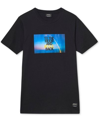 Wesc To The Moon And Never Back Cotton Crewneck Graphic T-shirt - Black