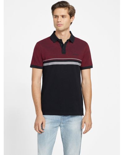 Guess Factory Hendrix Color-block Polo - Red