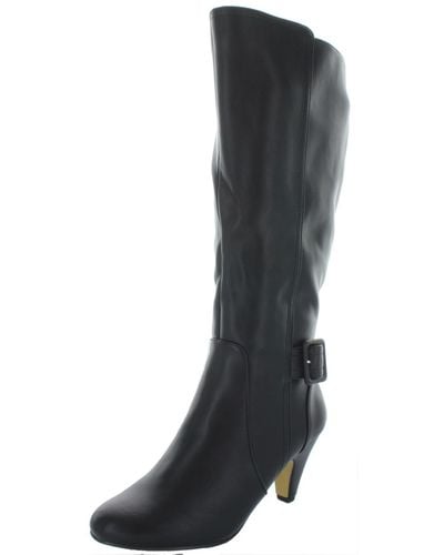 Bella Vita Troy Ii Plus Wide Calf Faux Leather Knee-high Boots - Black