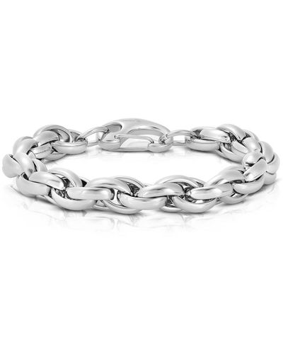 Crucible Jewelry Crucible Los Angeles Stainless Steel Rope Chain Bracelet 11mm Wide - Metallic